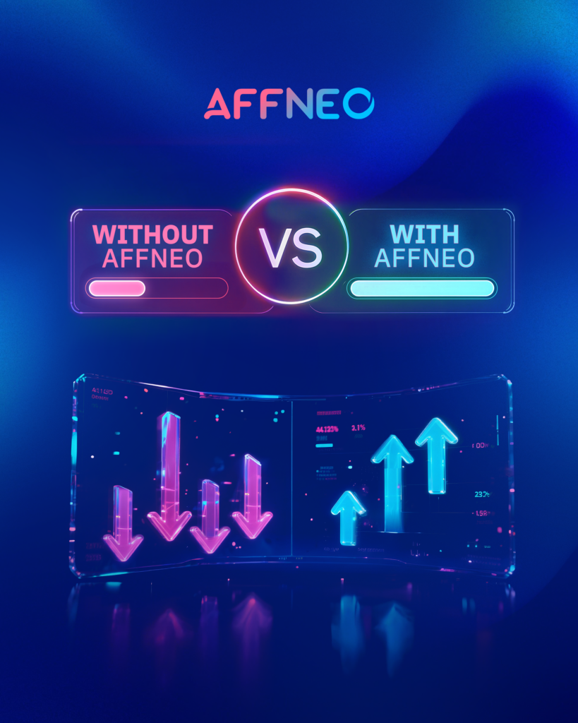 Affiliate marketer vs affiliate marketer with Affneo: real-time tracking and high-ticket offers